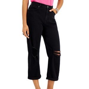 New Style & Co women’s Balloon Jeans Sz 4 Black Stretch Hi-rise NWT Barrel Macys